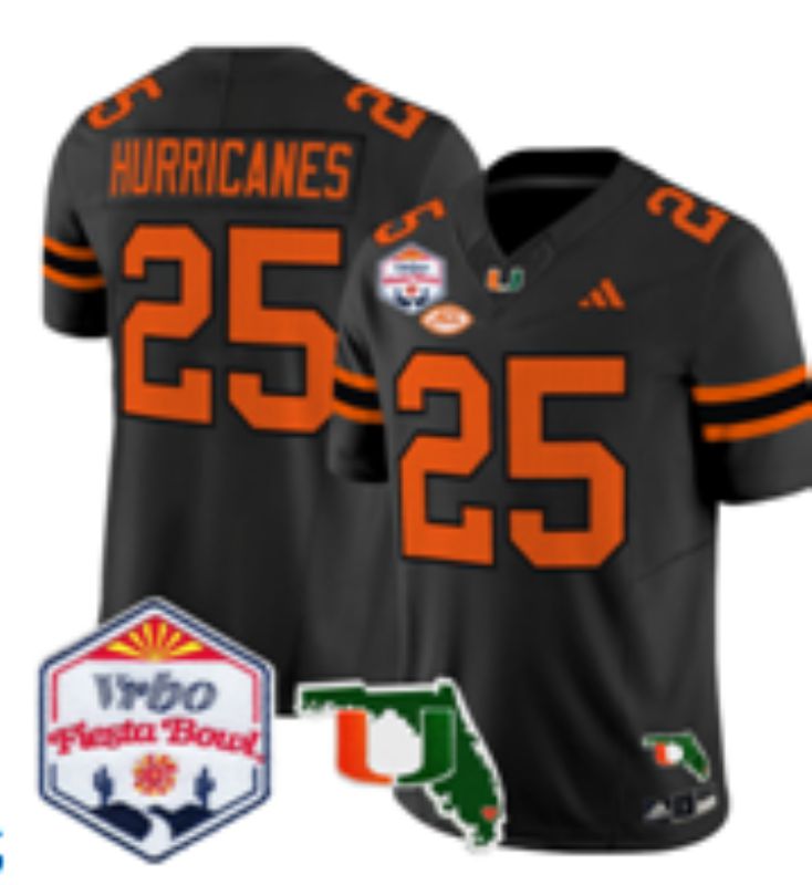 Men 2026 Miami Hurricanes #25 Hurricanes Black 3th generations Limited NCAA Jersey 06->ncaa teams->NCAA Jersey